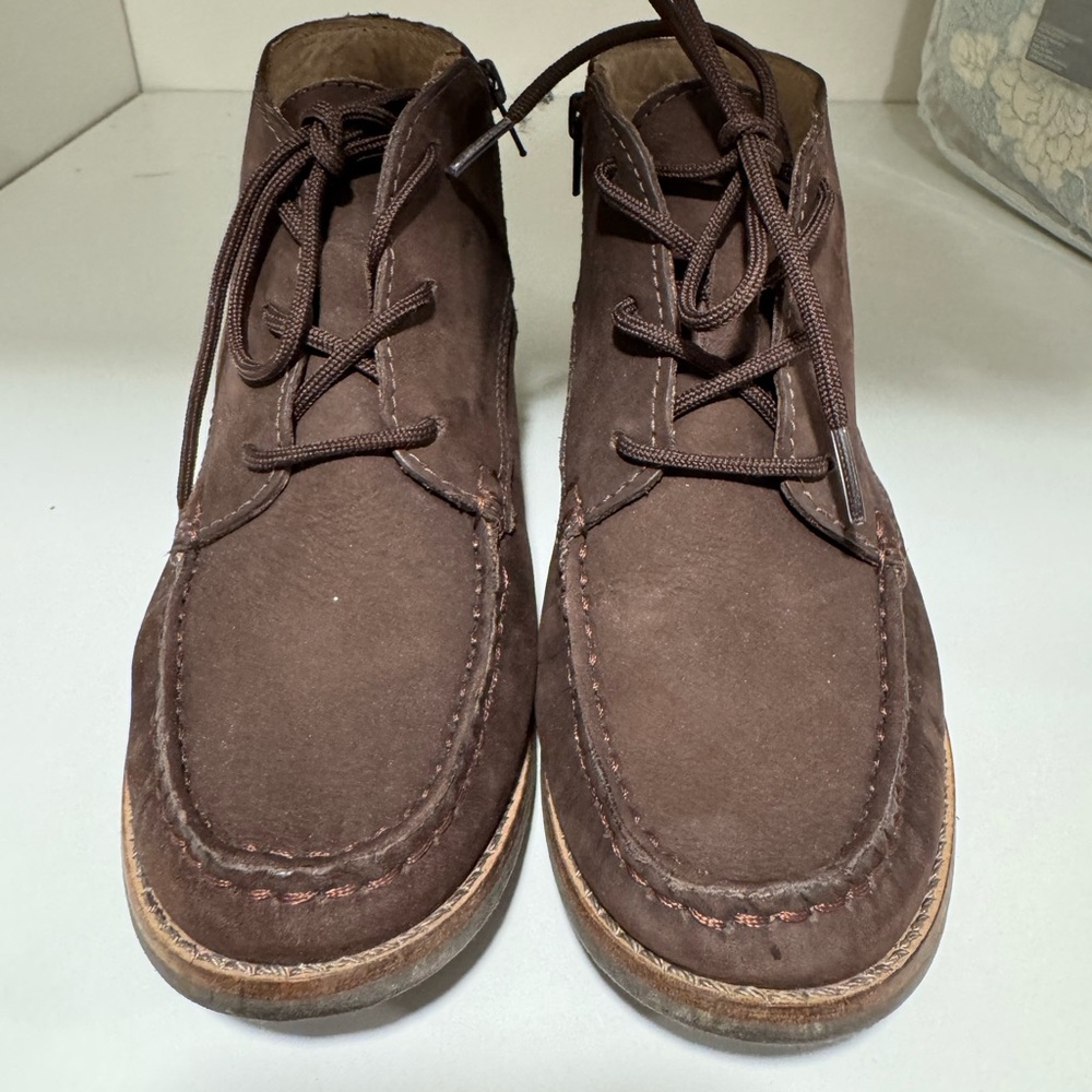 Marc Joseph boys brown leather boots with side zip